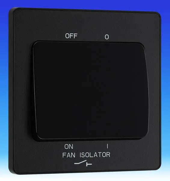 BG Evolve Matt Black Screwless Triple Pole Fan Isolator Switch PCDMB15B BG (British General)