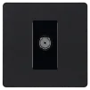 BG Evolve Matt Black Screwless TV Aerial Socket PCDMB60B