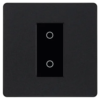 BG Evolve Matt Black Screwless Single Master Touch Dimmer Switch PCDMBTDM1B