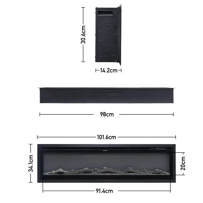 40/50/60/70/80 Inch Electric Fireplace 12 Colour LED Flame Effect Heater With Remote Control HoFeny