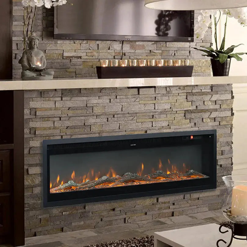 40/50/60/70/80 Inch Electric Fireplace 12 Colour LED Flame Effect Heater With Remote Control HoFeny