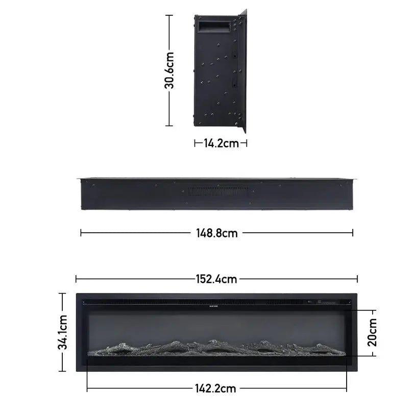 40/50/60/70/80 Inch Electric Fireplace 12 Colour LED Flame Effect Heater With Remote Control HoFeny
