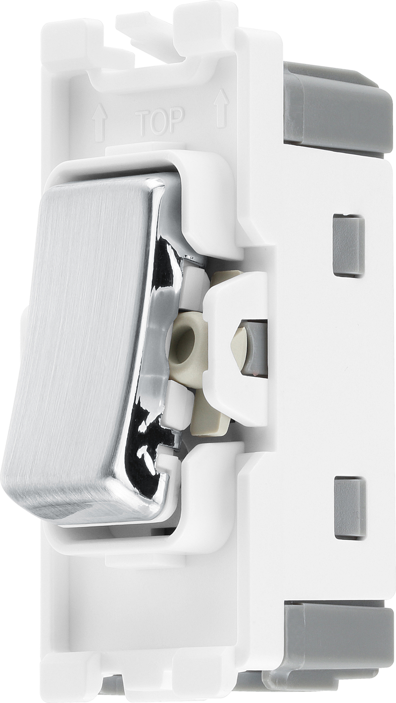 BG RBS13 Brushed Steel Intermediate Light Switch 20 Amp Grid Switch