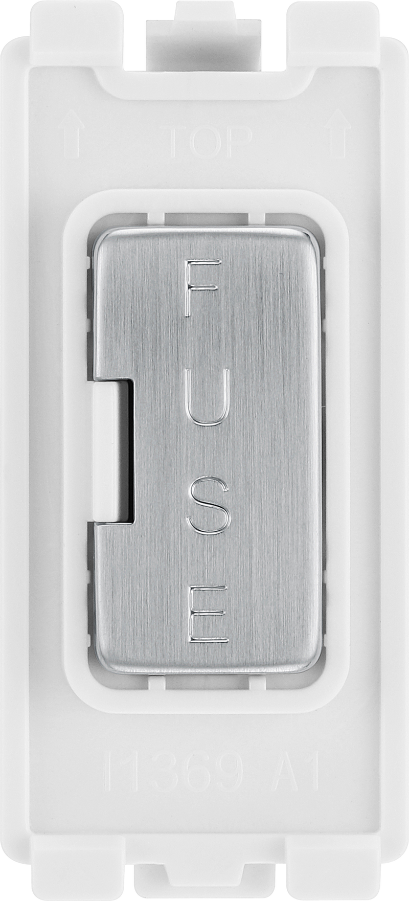 BG RBSFUSE Brushed Steel Grid Fuse Holder Module