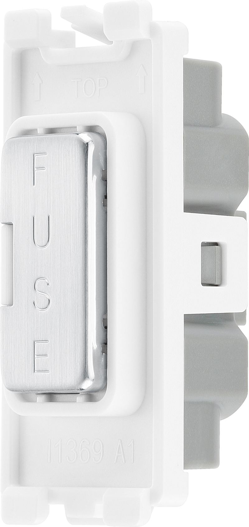 BG RBSFUSE Brushed Steel Grid Fuse Holder Module