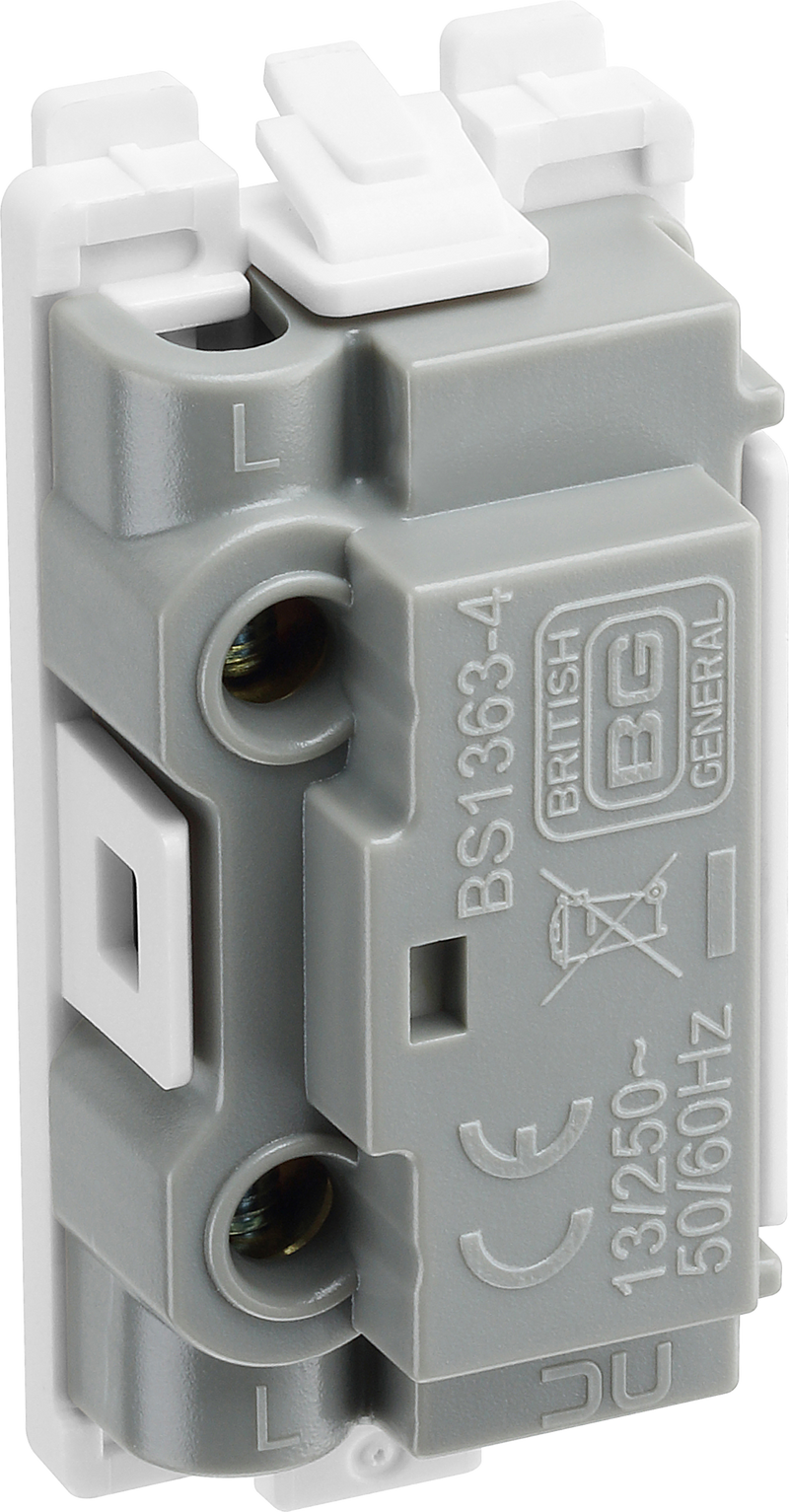 BG RBSFUSE Brushed Steel Grid Fuse Holder Module