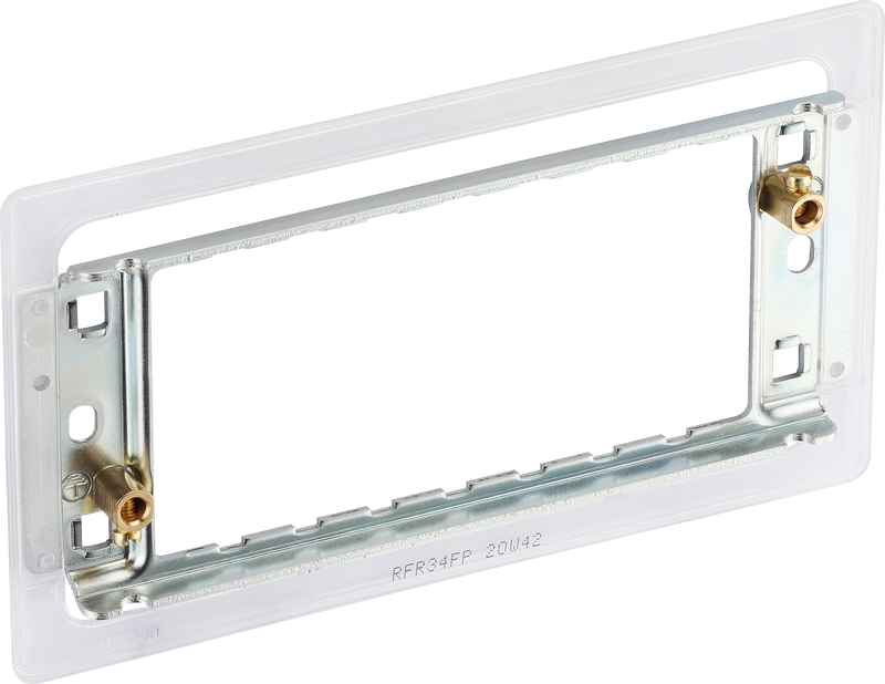 BG RFR34FP Screwless 3 & 4 Gang Grid Yoke Mounting Frame