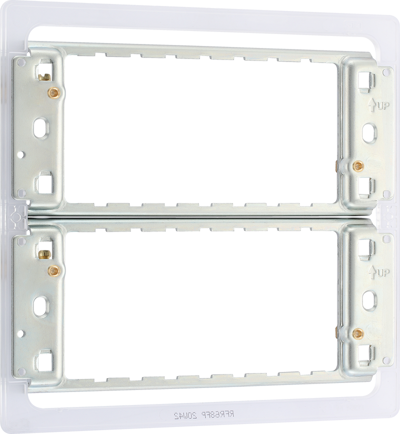 BG RFR68FP Screwless 6 & 8 Gang Grid Yoke Mounting Frame