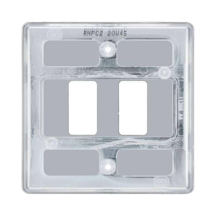 BG RNPC2 Polished Chrome 2 Gang Front Cover Plate