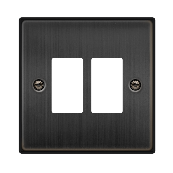 Click GridPro 2 GANG GRIDPRO FRONT PLATE - MATT BRONZE – VPBZ20402
