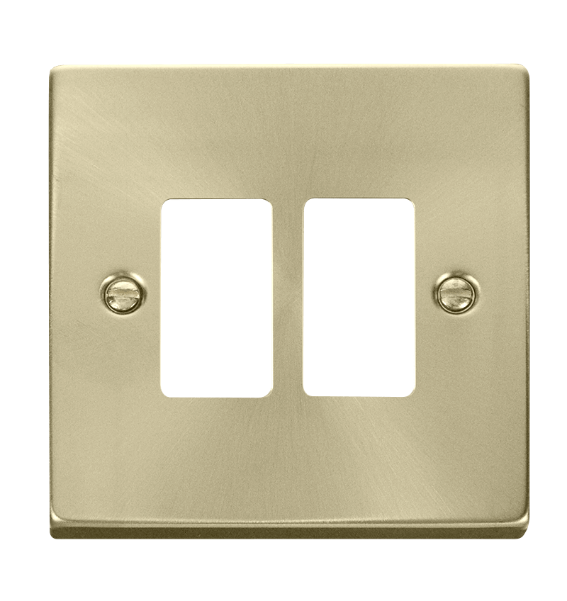 Click GridPro 2 Gang GridPro Frontplate - Satin Brass – VPSB20402
