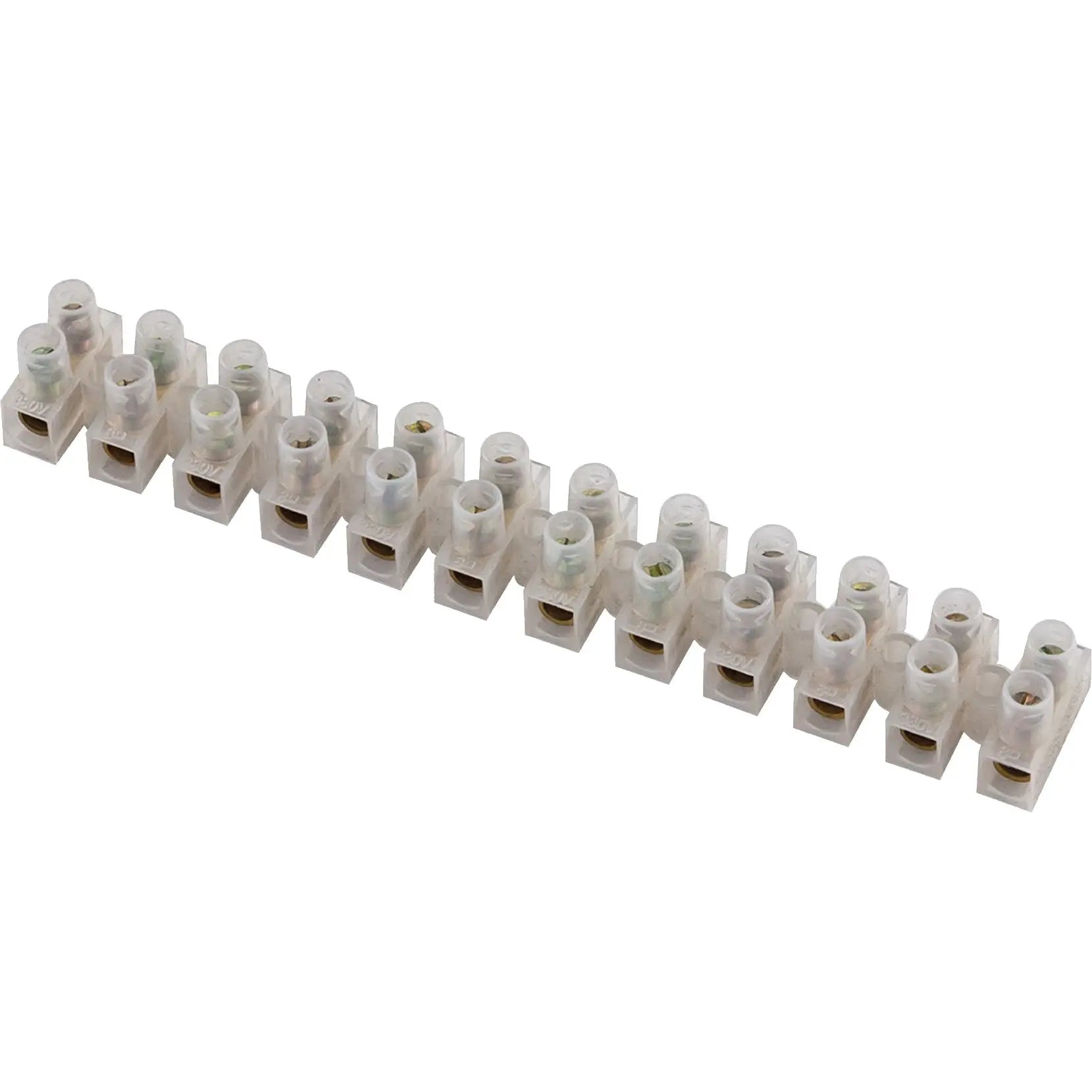 Terminal Block 5 Amp 12-Way White - Connector Strip - 5A12W Ronbar