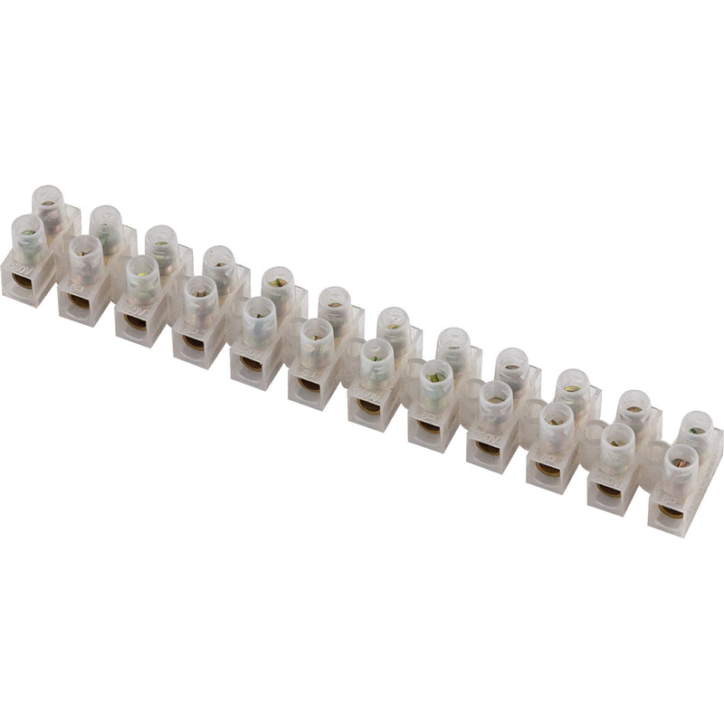 Terminal Block 5 Amp 12-Way White - Connector Strip - 5A12W