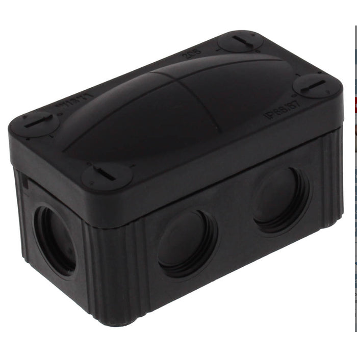 Wiska Box IP66/67 - LS0H 85 x 49 x 51mm - Black 32 Amp