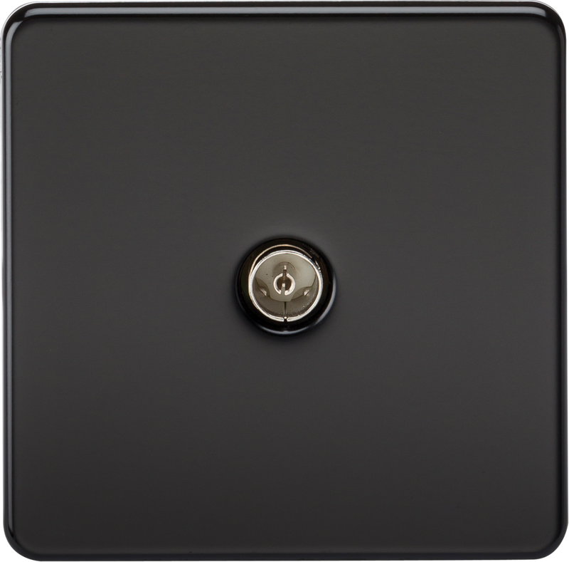 ML Knightsbridge Screwless 1 Gang TV Outlet (non-isolated) - Matt Black