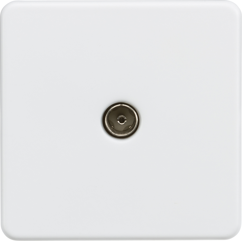 ML Knightsbridge Screwless 1 Gang TV outlet (non-isolated) - Matt White