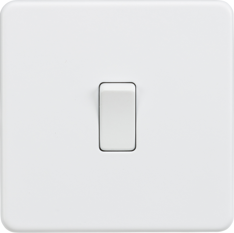 ML Knightsbridge Screwless 10AX 1 Gang Intermediate Light Switch - Matt White