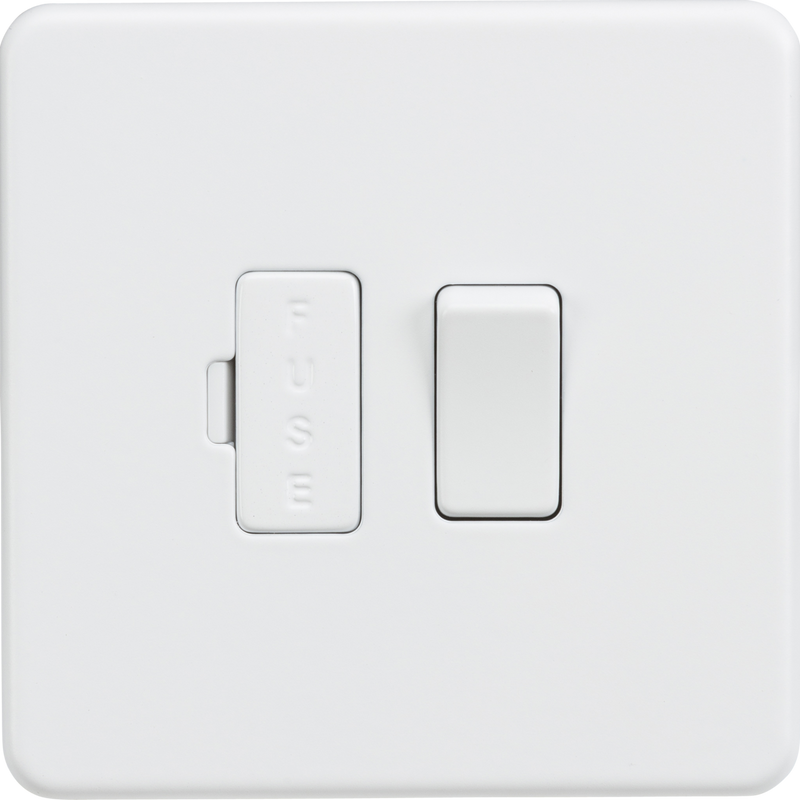 ML Knightsbridge Screwless 13A Switched Fused Spur Unit - Matt White