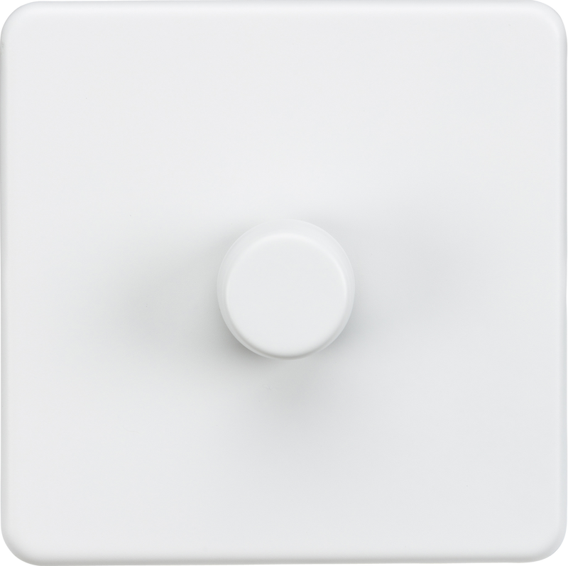 ML Knightsbridge Screwless 1 Gang 2-Way 10-200W (5-150W LED) Trailing Edge Dimmer - Matt White