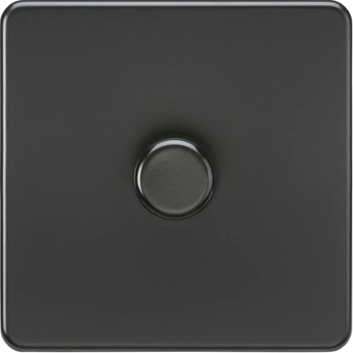 ML Knightsbridge Screwless 1 Gang 2-way 10-200W (5-150W LED) Trailing Edge Dimmer - Matt Black ML Knightsbridge