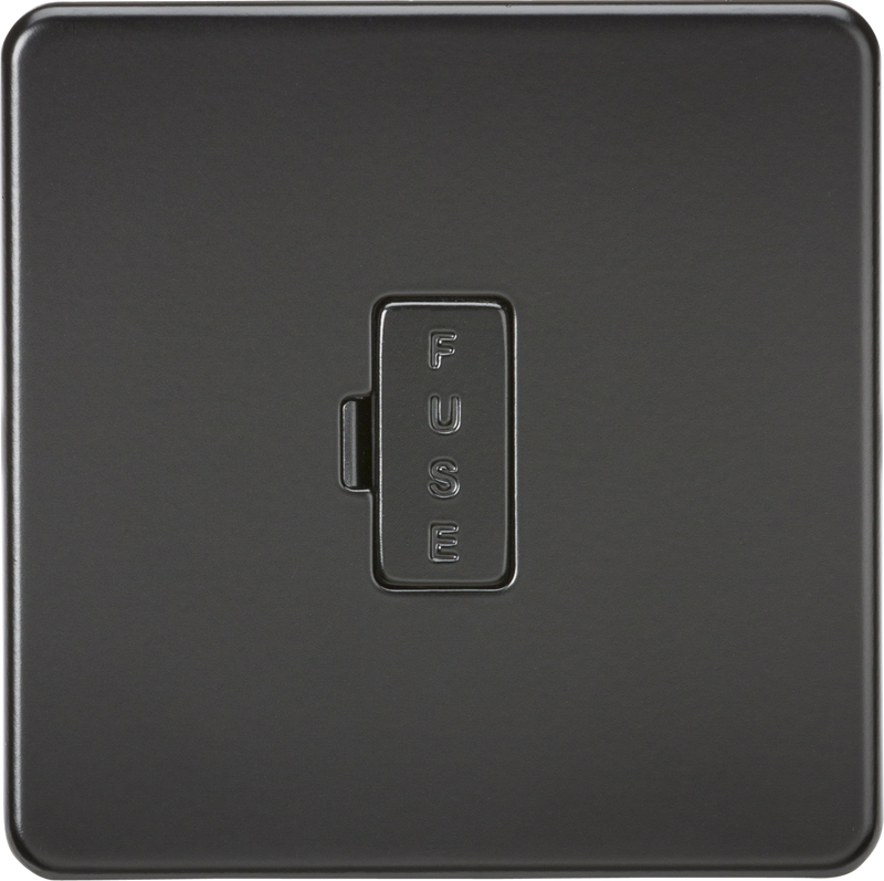 ML Knightsbridge Screwless 13A Fused Spur Unit - Matt Black