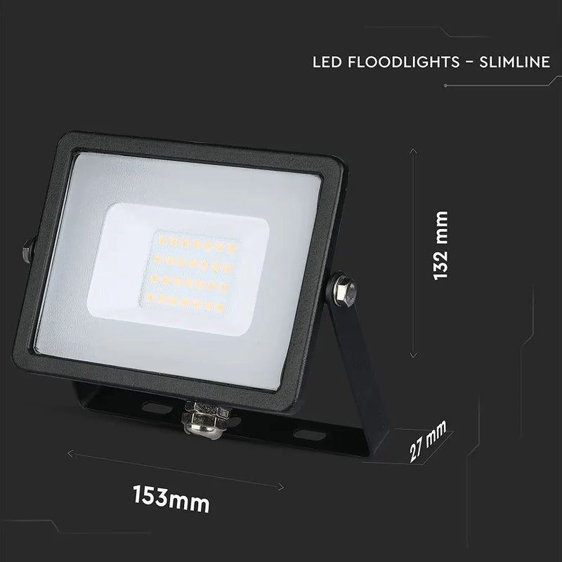 V-Tac 20W LED Floodlight Daylight Samsung Chip 6500K- Black