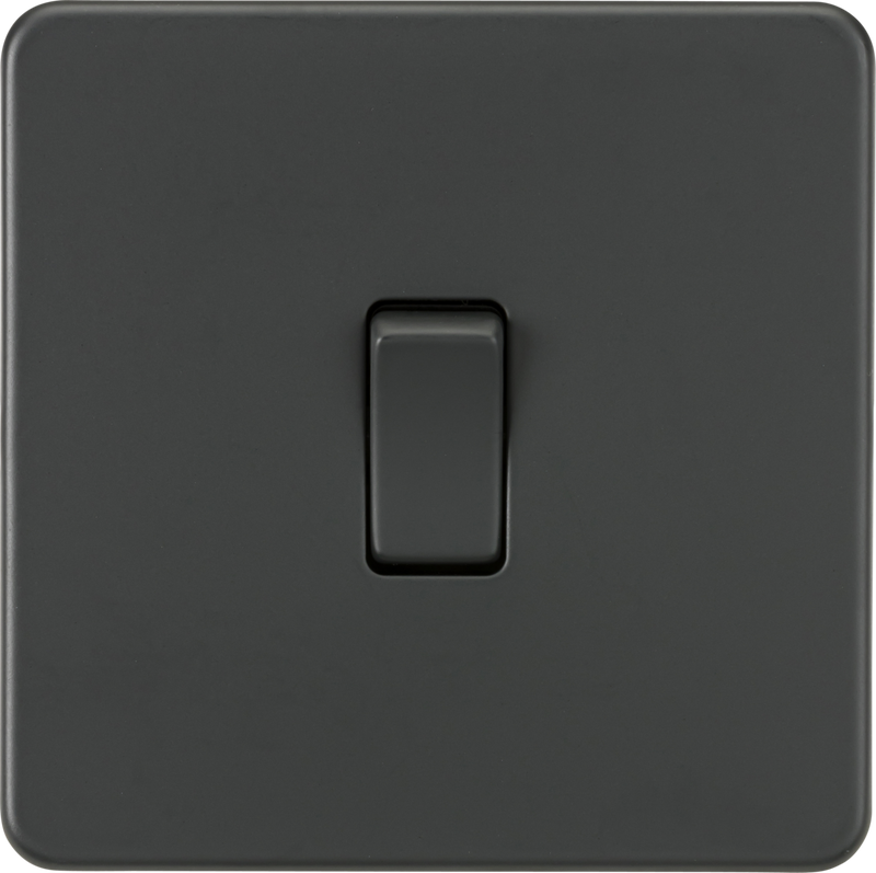 ML Knightsbridge Screwless 10AX 1 Gang Intermediate Light Switch - Anthracite