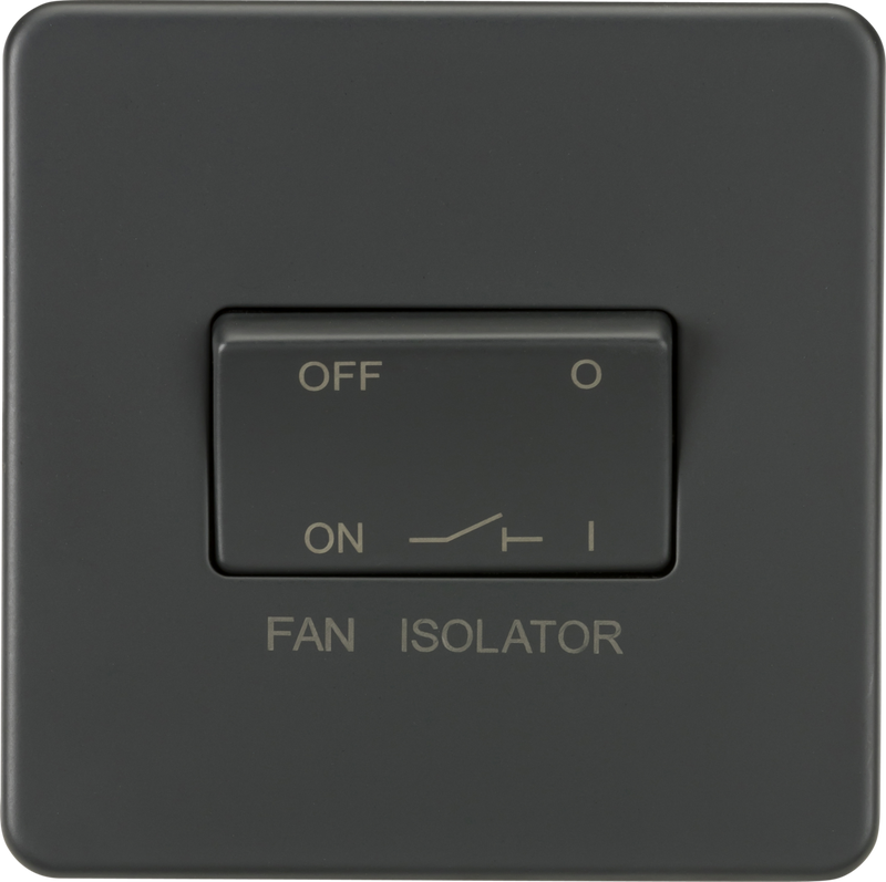 ML Knightsbridge Screwless 10AX 3 Pole Fan Isolator Switch - Anthracite