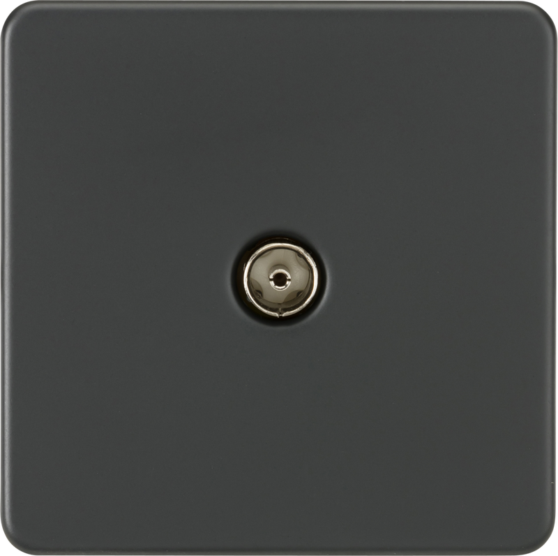 ML Knightsbridge Screwless 1 Gang TV Outlet (non-isolated) - Anthracite