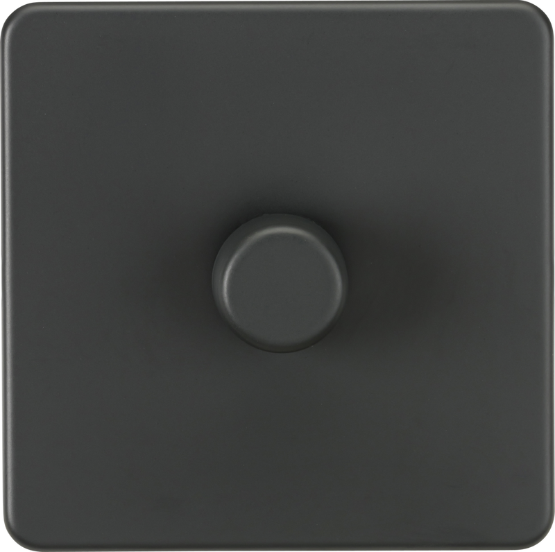 ML Knightsbridge Screwless 1 Gang 2-way 10-200W (5-150W LED) Trailing Edge Dimmer - Anthracite