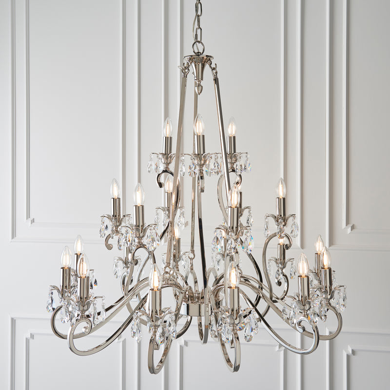 Oksana Nickel 21 Light Pendant Chandelier