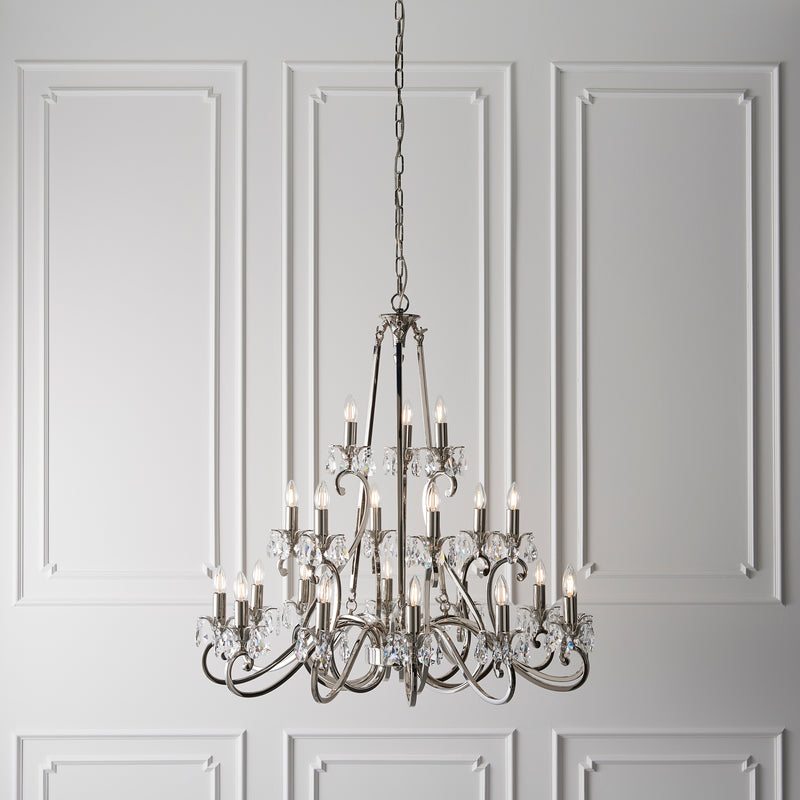 Oksana Nickel 21 Light Pendant Chandelier