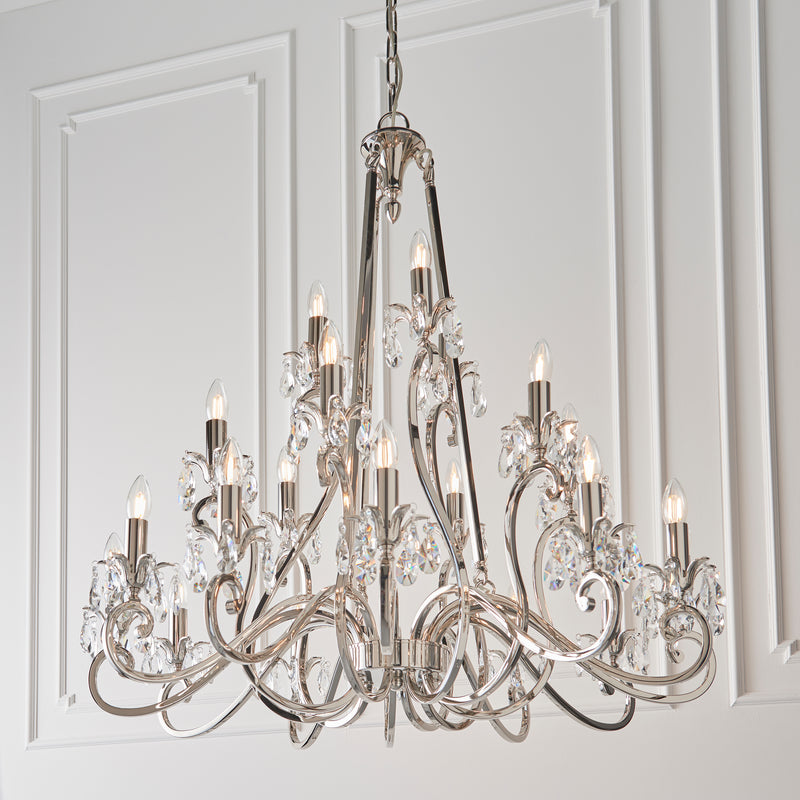 Oksana Nickel 21 Light Pendant Chandelier