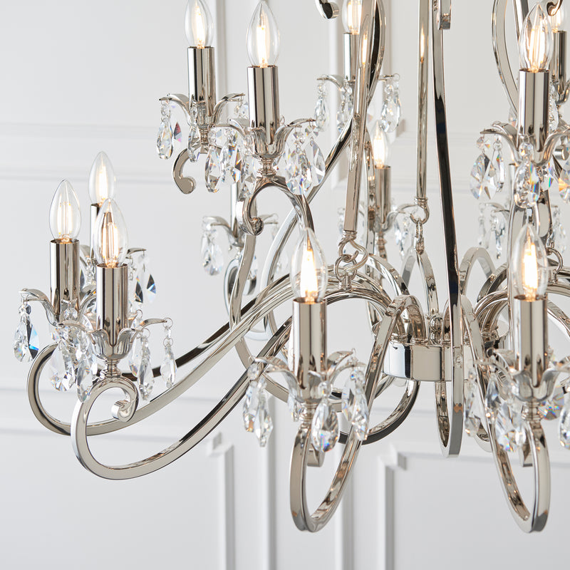 Oksana Nickel 21 Light Pendant Chandelier