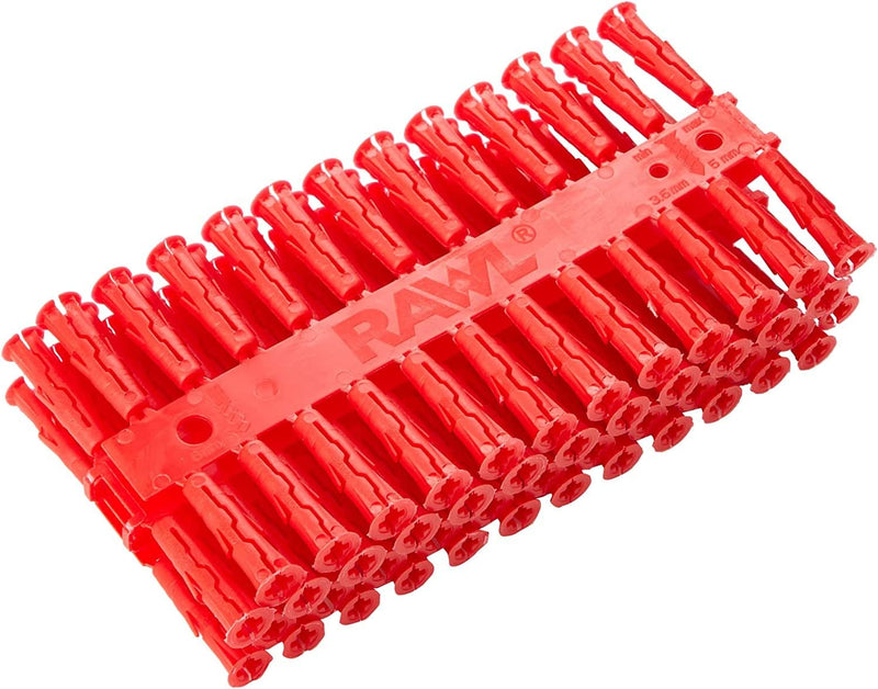 Rawlplug Red Plastic Wall Plug 6mm Brick and Plasterboard Pack of 96