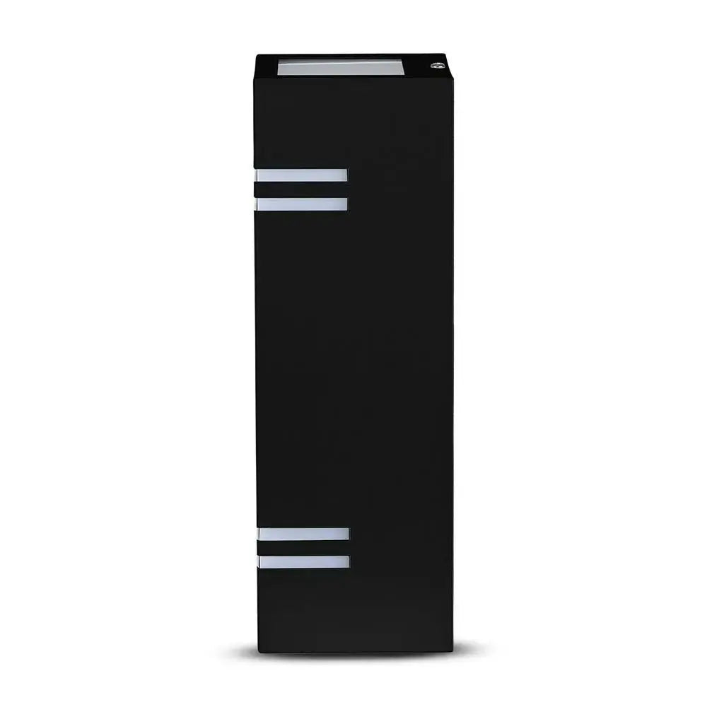 V-Tac Up Down GU10 2 Way Wall Fitting Square Stainless Steel Body Rectangle Light in Black V-Tac