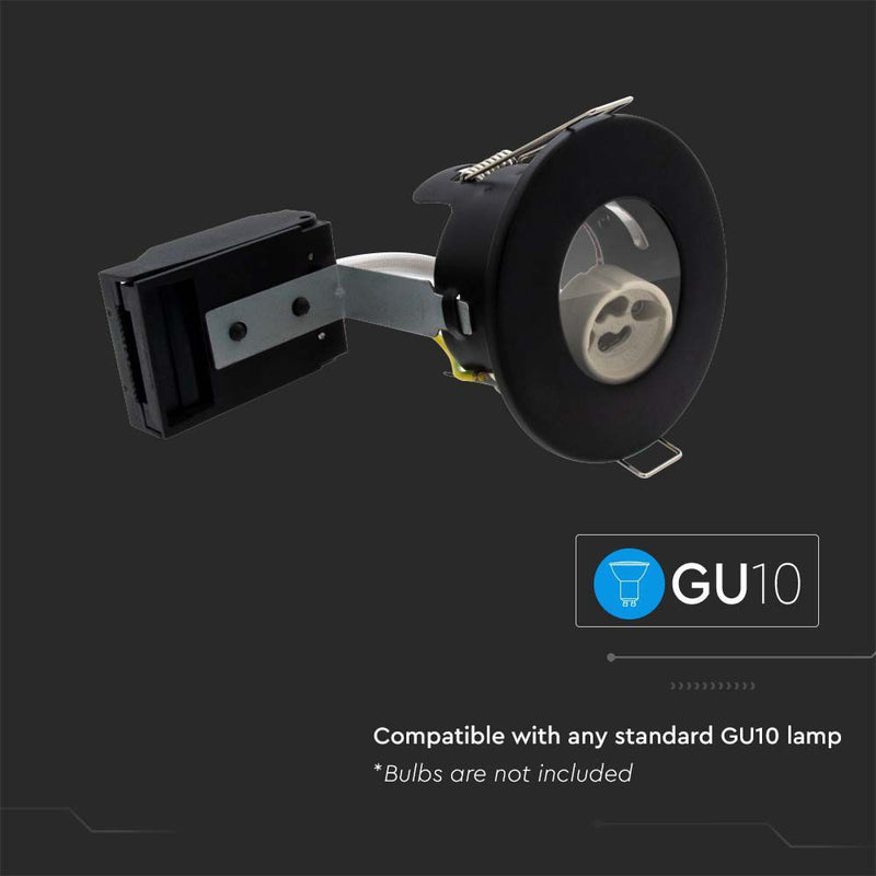 Matt Black Downlight Fire Rated Fitting Canless GU10 Fixed IP65