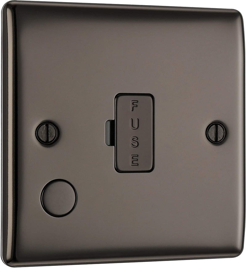 BG Nexus Metal Un-Switched Fused Spur with Flex Outlet in Black Nickel - NBN55-01