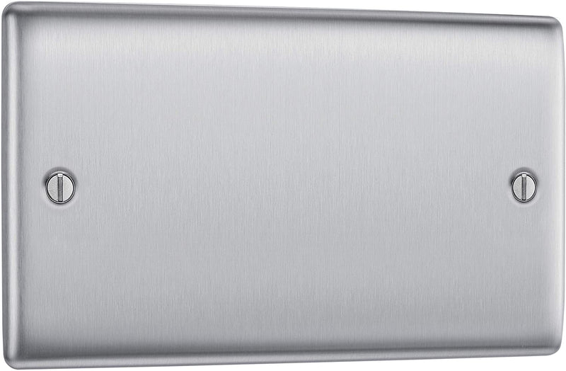 BG Nexus Metal Double Blanking Plate in Brushed Steel - NBS95-01