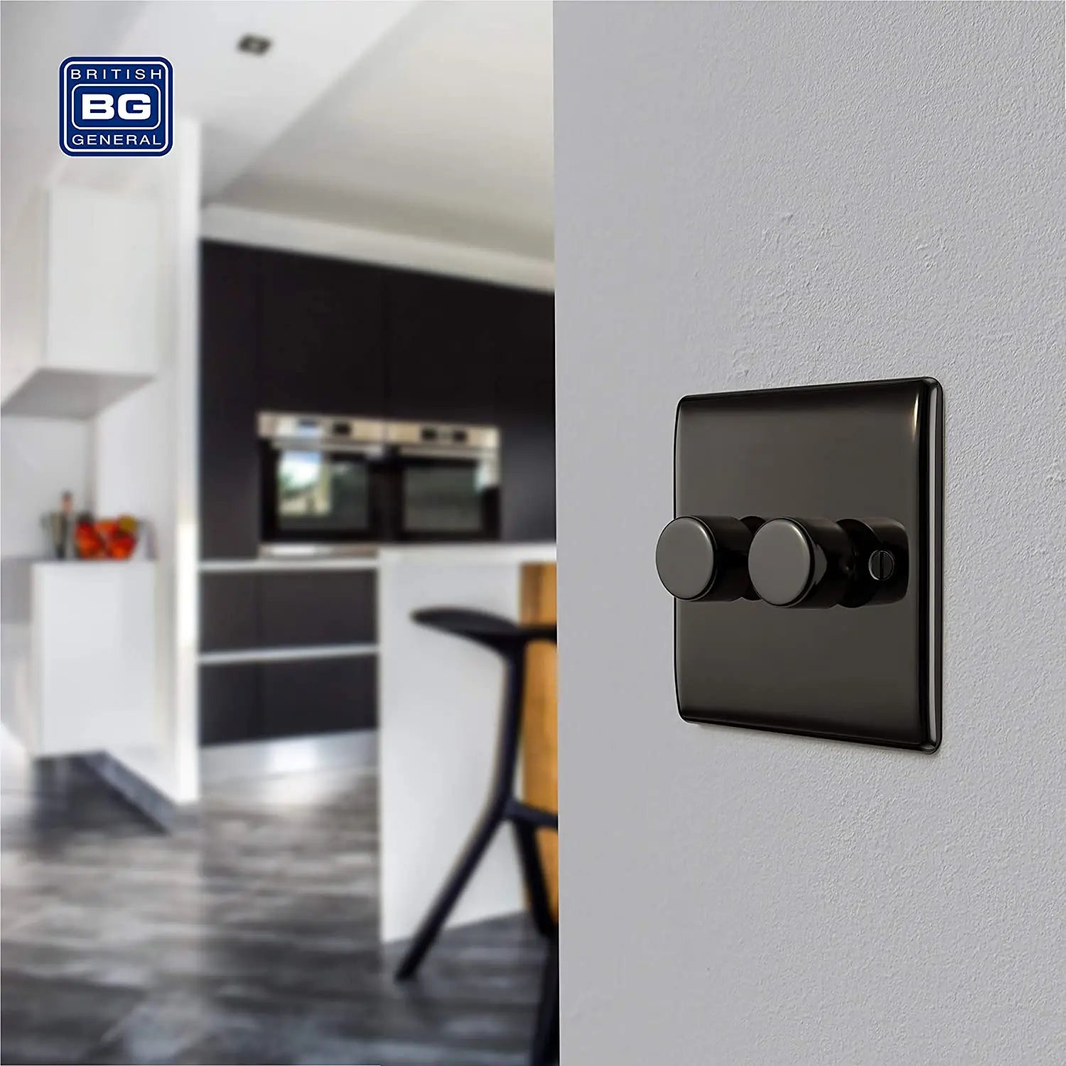 BG Nexus Metal 2 Gang Dimmer Switch in Black Nickel - NBN82-01 BG (British General)