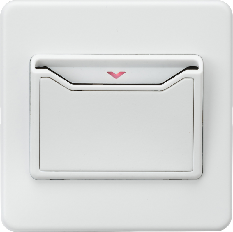 ML Knightsbridge Screwless 32A 1 Gang Key Card Switch - Matt White