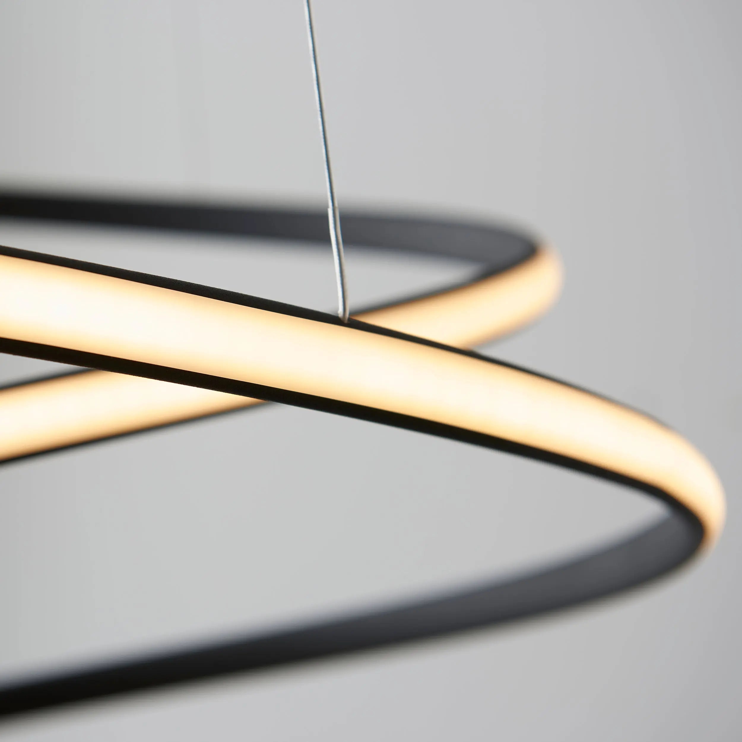 Dune Modern Design LED Pendant Ceiling Light Swirl Textured Black Finish Endon
