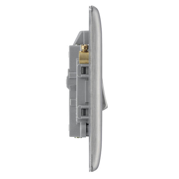 BG Nexus Metal 20 Amp DP Switch with Neon in Brushed Steel - NBS31-01