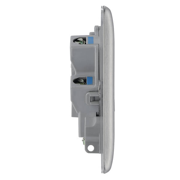 BG Nexus Metal Un-Switched Fused Spur in Brushed Steel - NBS54-01