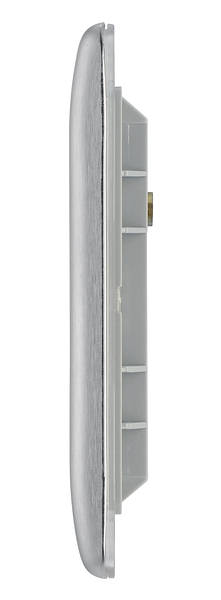 BG Nexus Metal 4 Gang Euro Module Front Plate in Brushed Steel - NBSEMR4-01