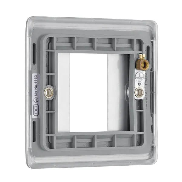 BG Nexus Metal 1 Gang Euro Module Front Plate in Brushed Steel - NBSEMS1-01 BG (British General)