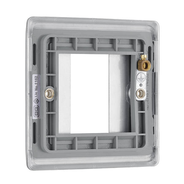 BG Nexus Metal 1 Gang Euro Module Front Plate in Brushed Steel - NBSEMS1-01