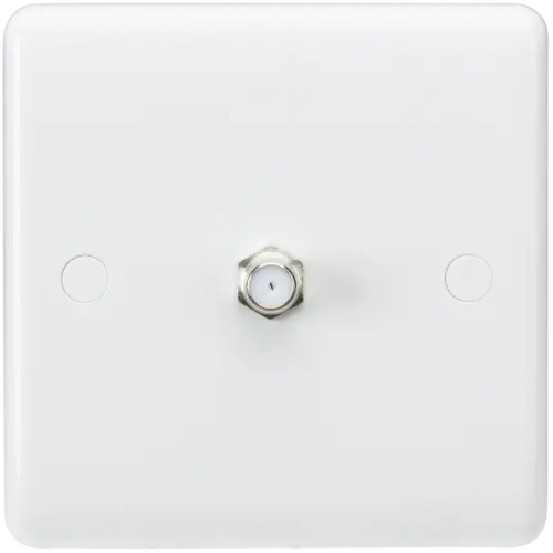 ML Curved Edge SAT TV Outlet (non-isolated) in White CU0150 ML Knightsbridge