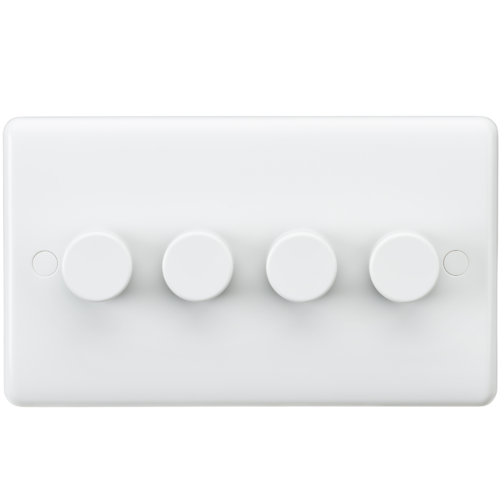 ML Curved Edge 4 Gang 40-400W Dimmer in White CU2164