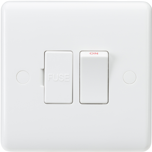 ML Curved Edge 13A Switched Fused Spur Unit in White CU6300